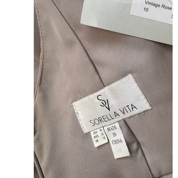 New SORELLA VITA Women's Vintage Rose V-neck Bridesmaid Dress Size 10 - Picture 5 of 5